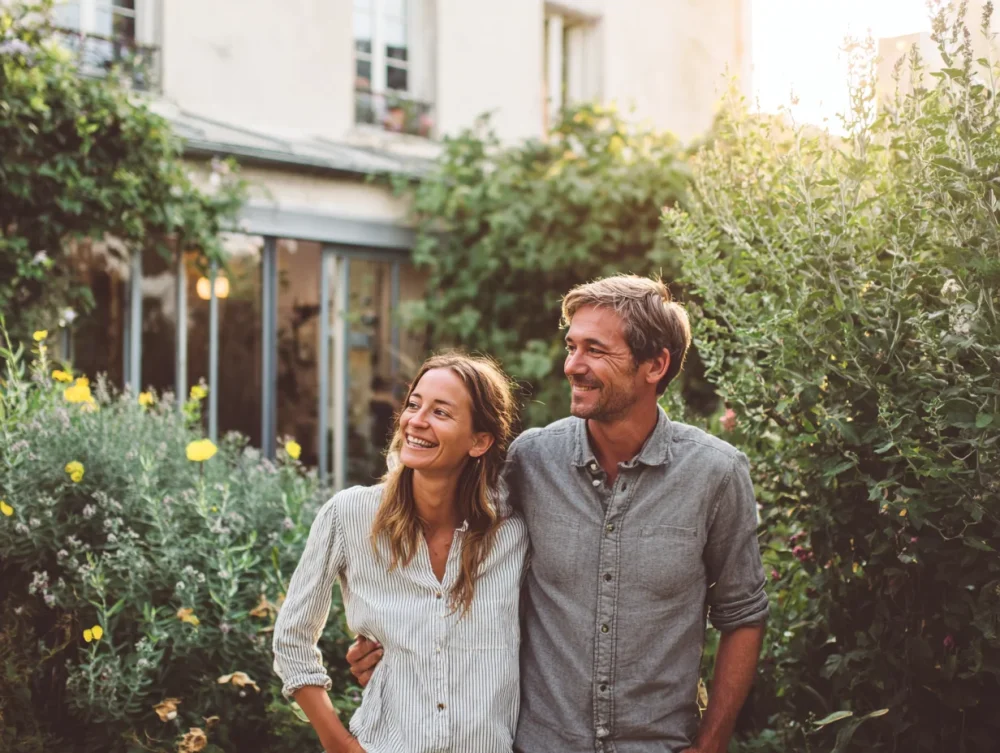 Client satisfait jardin aménagé paysagiste