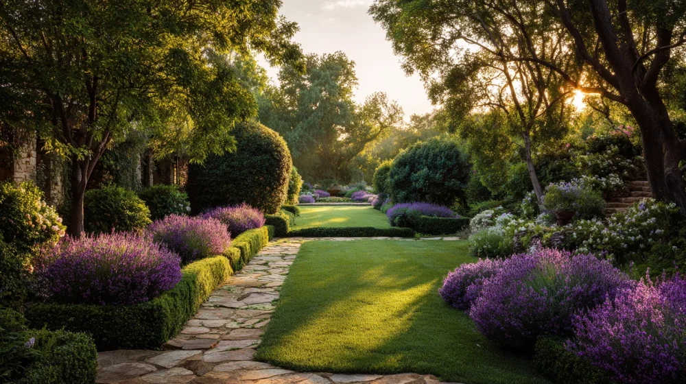 Jardin paysager français — vue hero panoramique