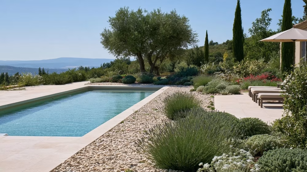 Plantes méditerranéennes pour un jardin piscine en Provence