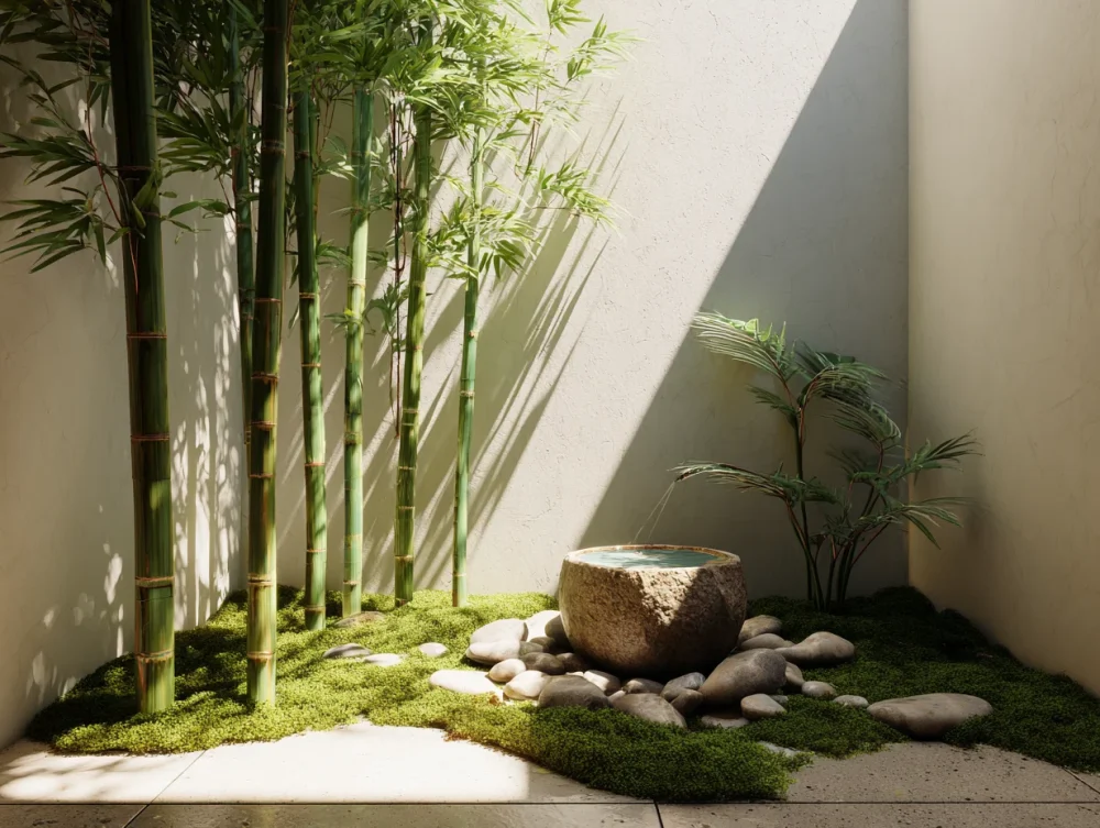 Jardin zen espace détente calme extérieur