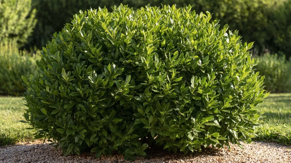 Laurier-sauce vigoureux dans un jardin méditerranéen lumineux à Avignon