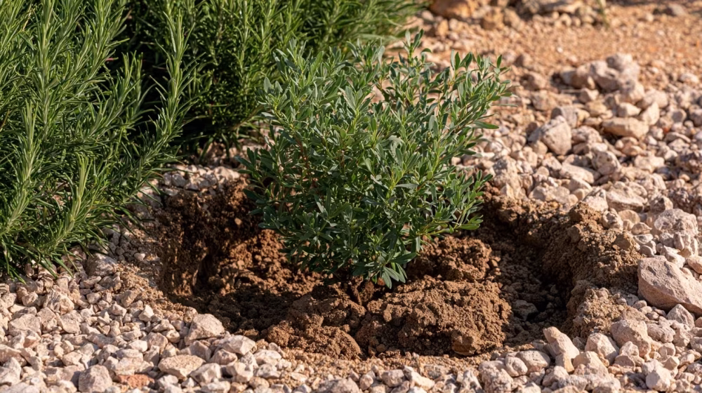 Jeune ciste prêt à être planté dans un sol sec et drainant