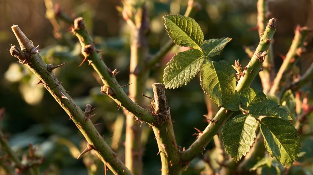Rosier buisson aux tiges saines après une taille raisonnée dans un jardin provençal